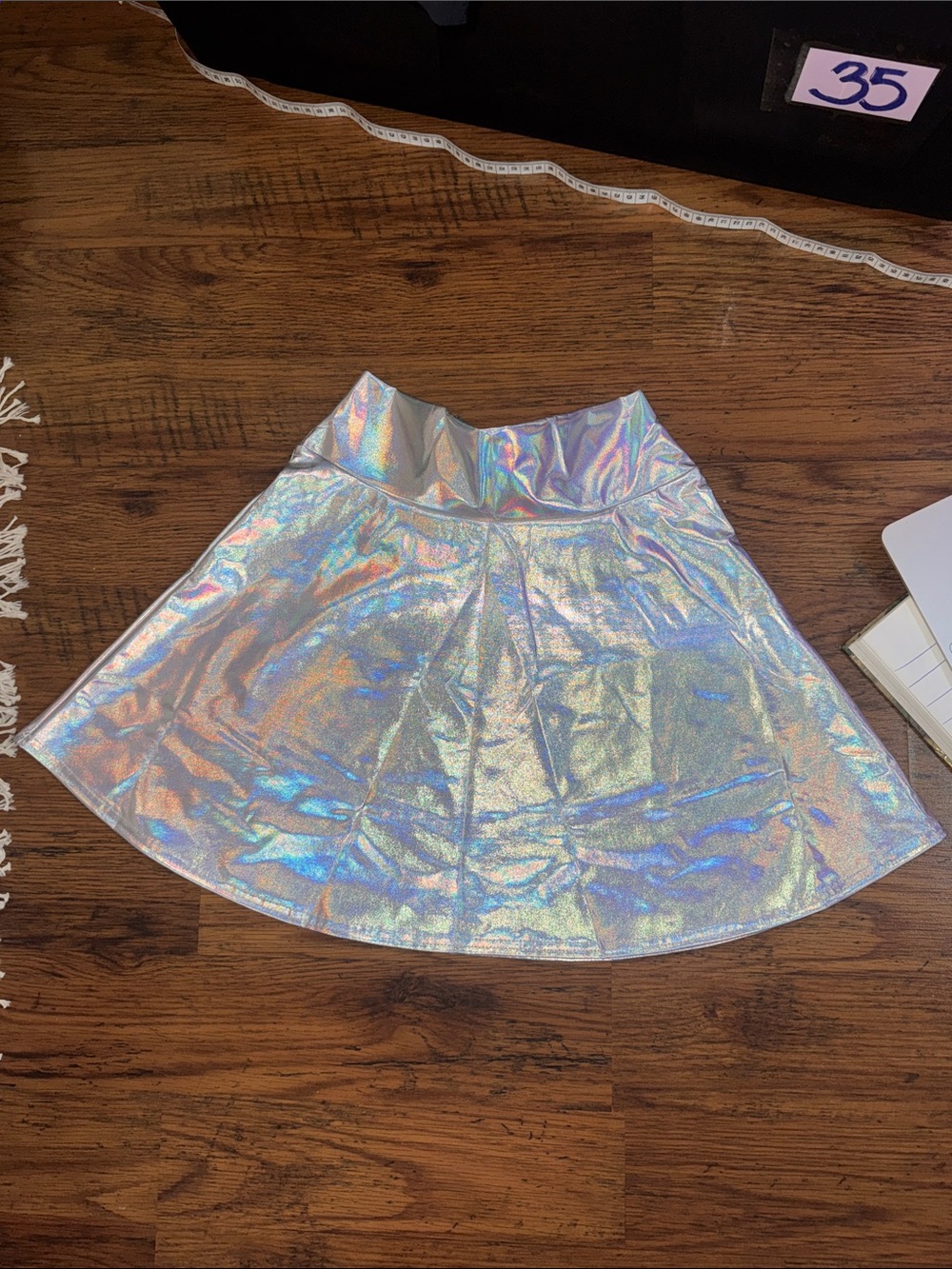 Holographic Silver A-Line Skirt 17.T